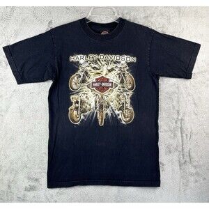 Harley Davidson Black T-Shirt Spokane WA 2007 Size M Ride To Live Shumate
